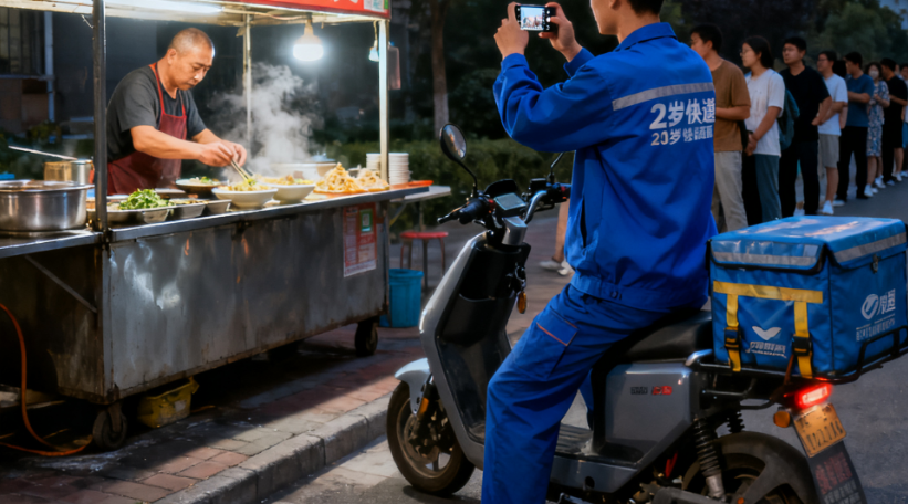 快递小哥兼职拍抖音，专推10元小吃，月多赚1.5万